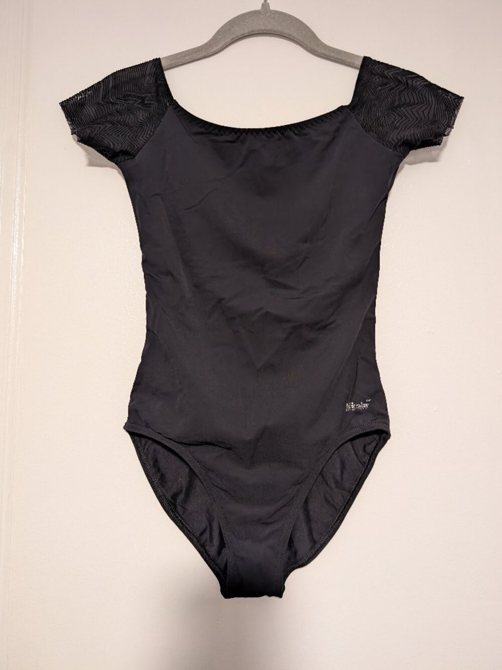 Nikolay Black Mesh Short Sleeve Leotard